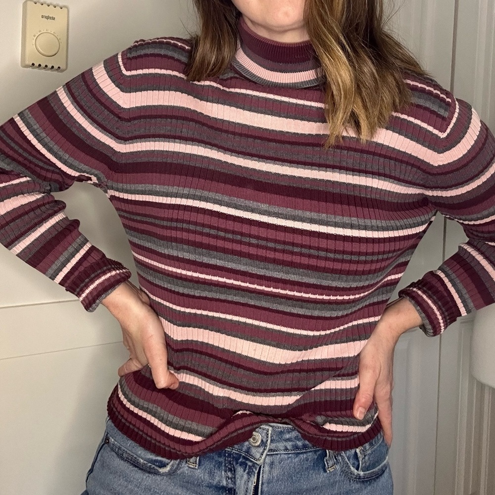 Vintage Northern Reflections 90s/Y2K Purple & Grey Turtleneck